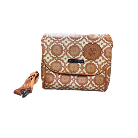 Petunia Pickle Bottom Orange Floral Rio Print White Diaper Bag - Picture 1 of 14